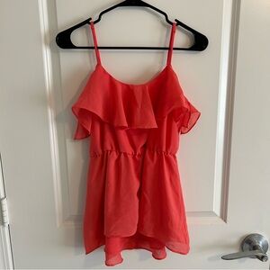 Coral Pink Flowy Top